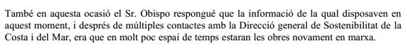 Resposta de l'Equip de Govern de l'Ajuntament de Gavà al prec de C's sobre la construcci del pont sobre la riera dels Canyars a Gav Mar (28 d'Octubre de 2009)
